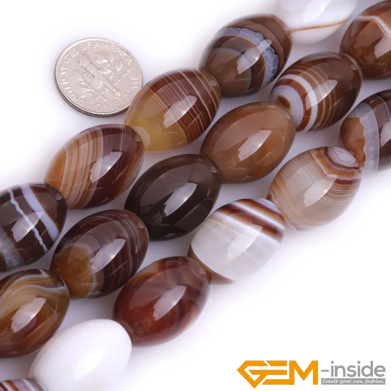 olivary rice shape botswana agat e beads natural stone beads DIY loose beads for jewelry making bead strand 15\