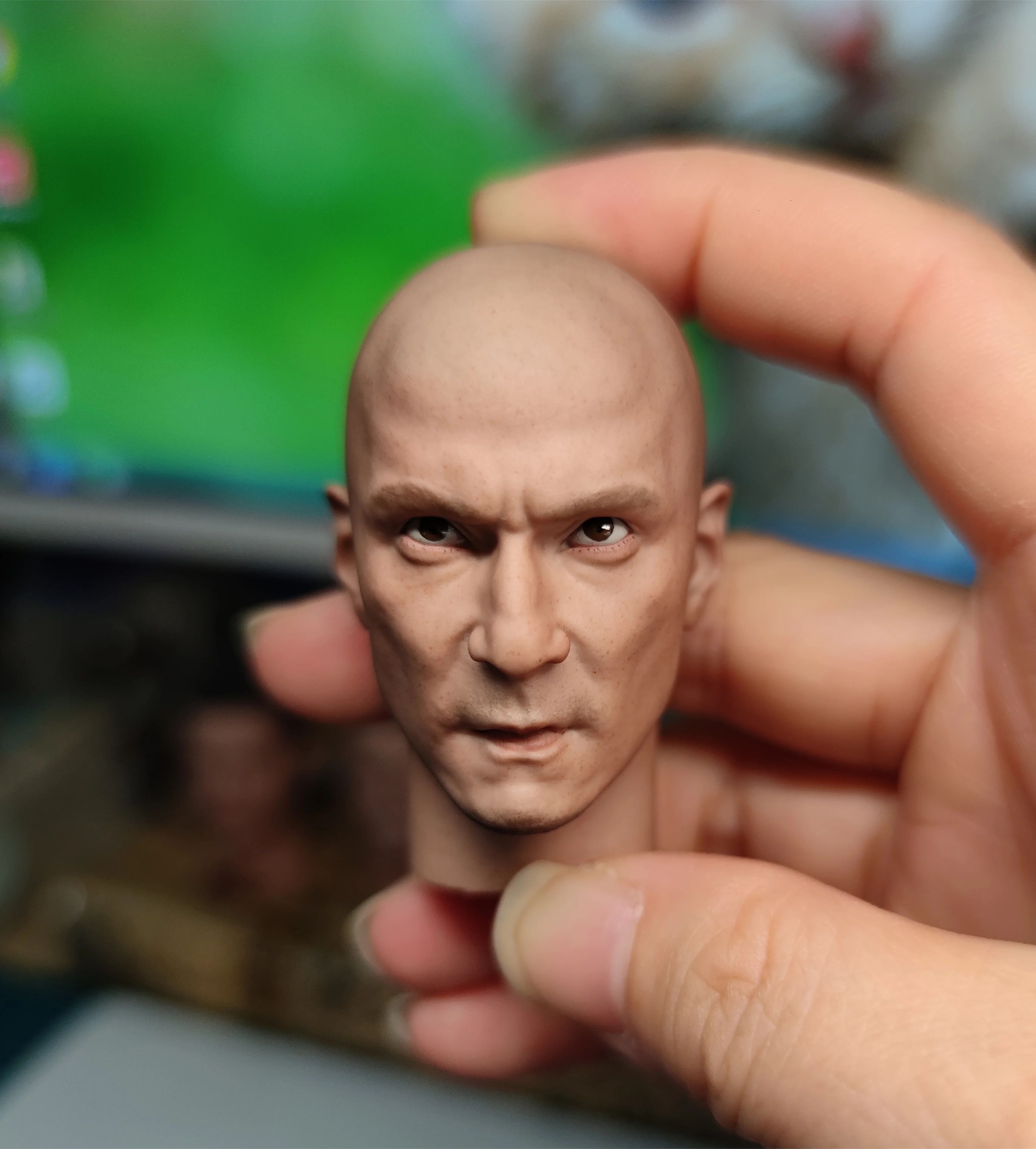 1/6 Scale Caught in Time Daniel Wu Bald Male PVC Head Model Gangster Boss Zhang Sun Head Sculpt Fit 12'' TBL PH Action Figure