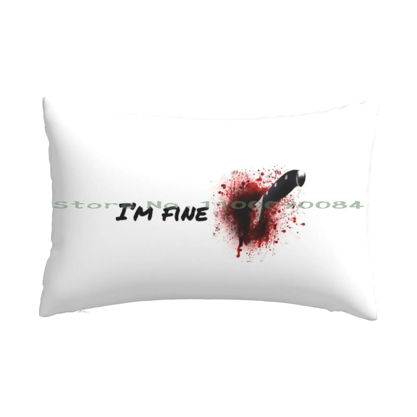 Halloween Horror Blood Stain Wound & Blood Injury I'm Fine Pillow Case 20x30 50*75 Sofa Bedroom Navy Blue Blue Anchor Anchor