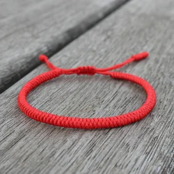 Bransoletka buddyjska tybetańska Lucky Handmade pleciony regulowany King Kong Knot czerwona nić uroku bransoletki dla kobiet mężczyzn para kochanek