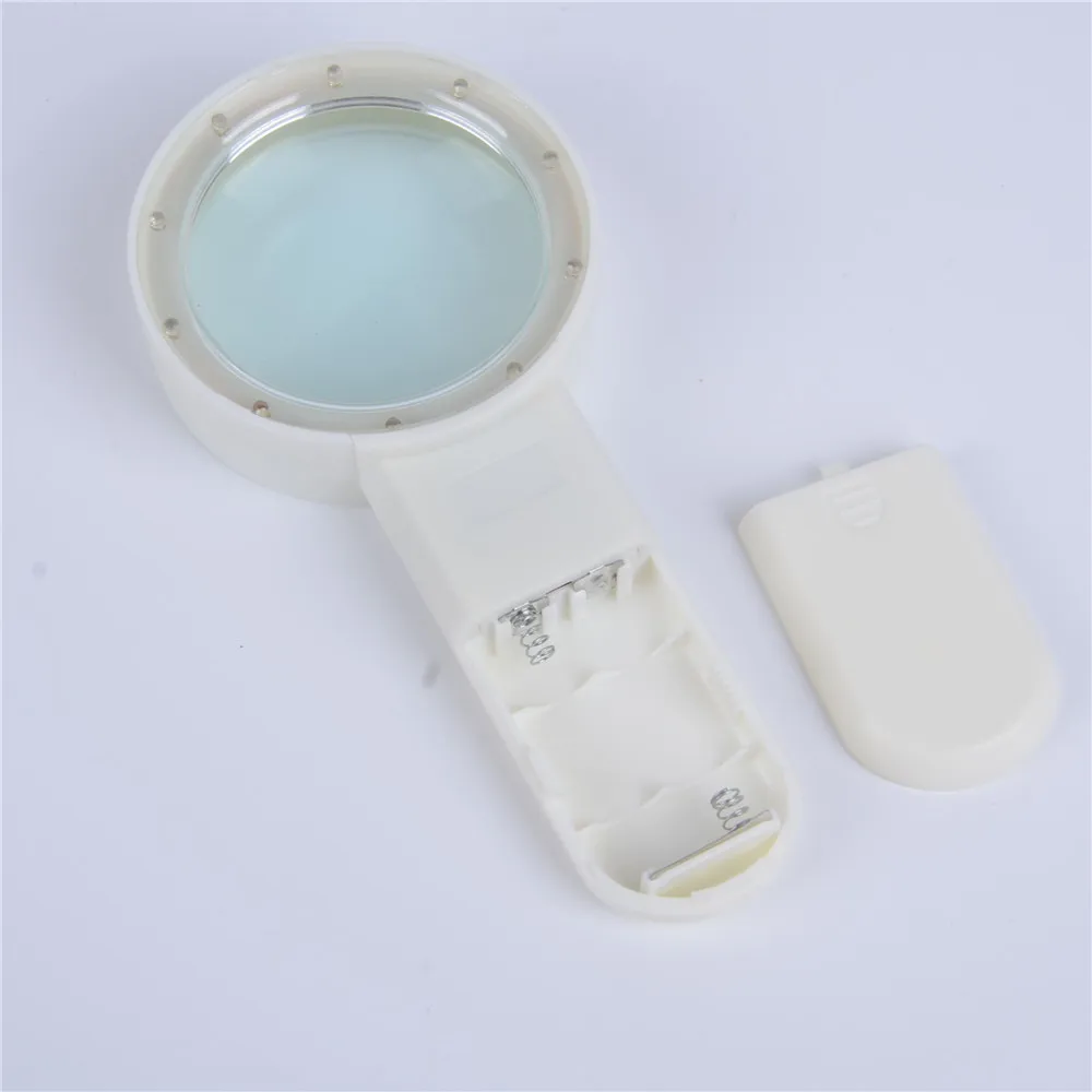 10 LED High-grade Reading Magnifier Double Optical Glass Lens Light Magnifying Glass Loupe Antique Collection Appreciation