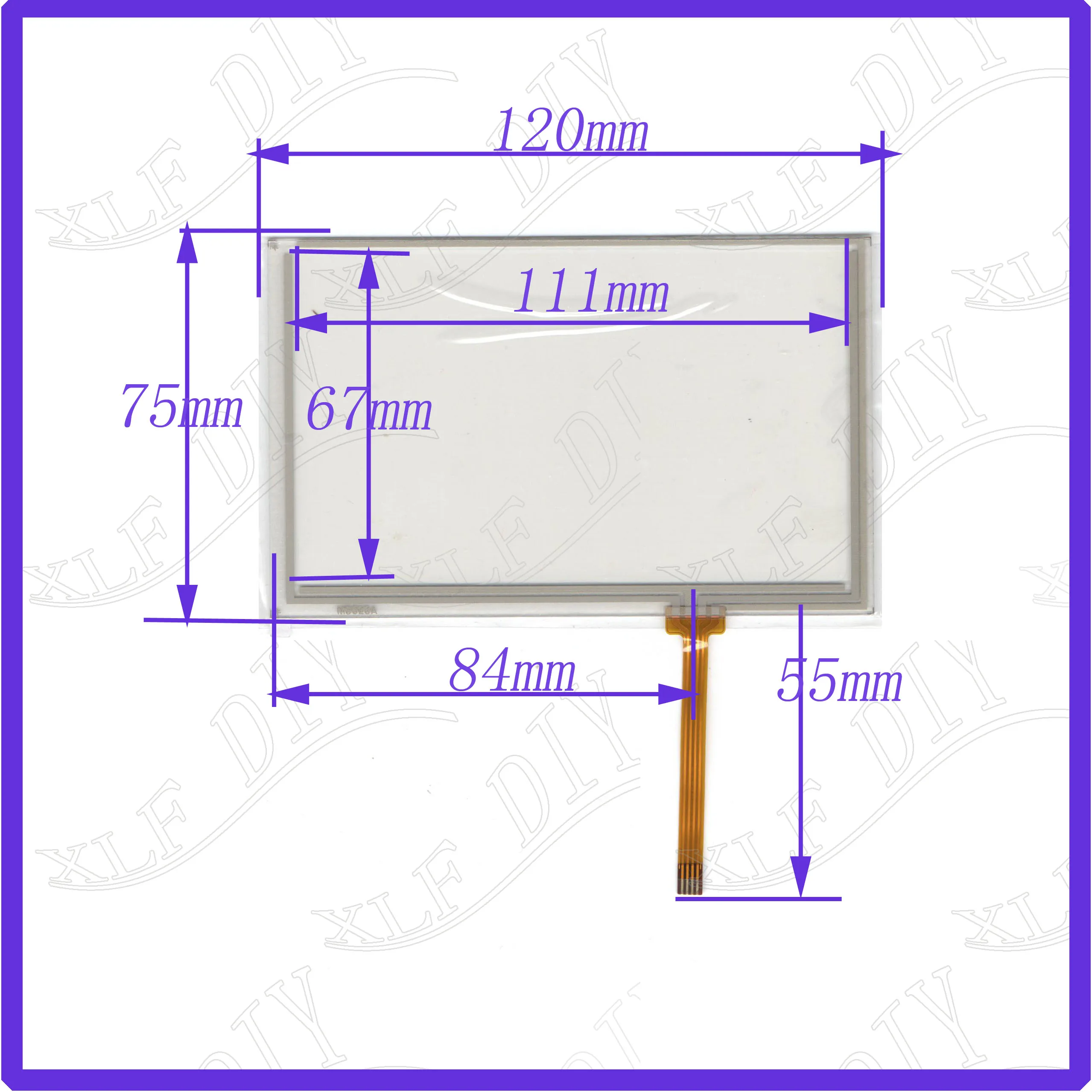 ZhiYuSun 5 inch  M5023A 4 wire TOUCH SCREEN  the glass touch for AT050TN43 120*73mm