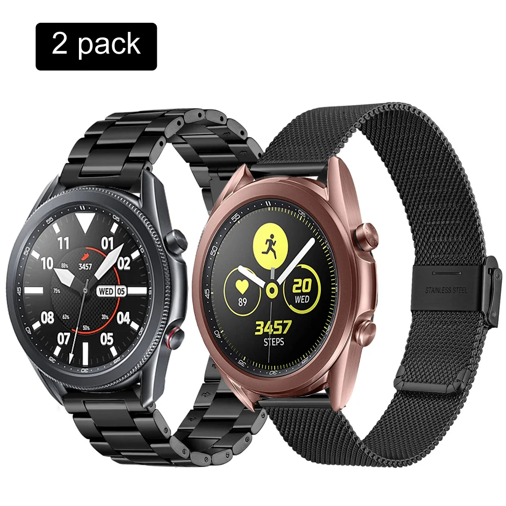 

2 set bands for samsung galaxy watch 3 band 45mm 41mm active 2 40mm 44mm strap for amazfit bip huawei watch gt 2e correa 20 22mm