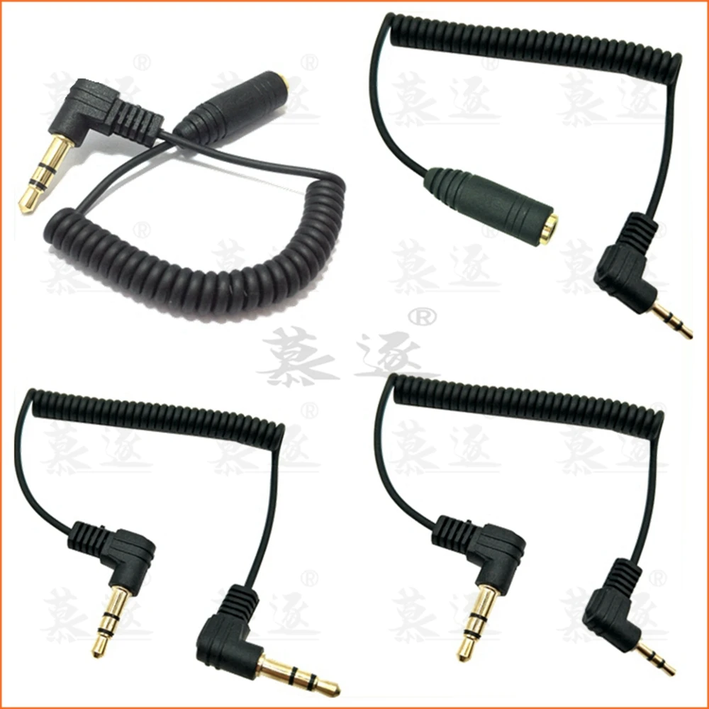 2.5mmmale to3.5mmMaleM/M90 Degree Plug Audio Coiled Spiral Connect Cable Cord