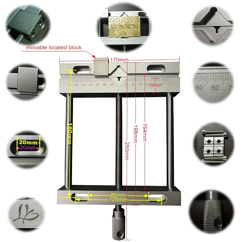 

CNC Engraving Machine Parallel-jaw Vice Precision Flat Tongs Special for Brand Carved and Hollowing Out Relief