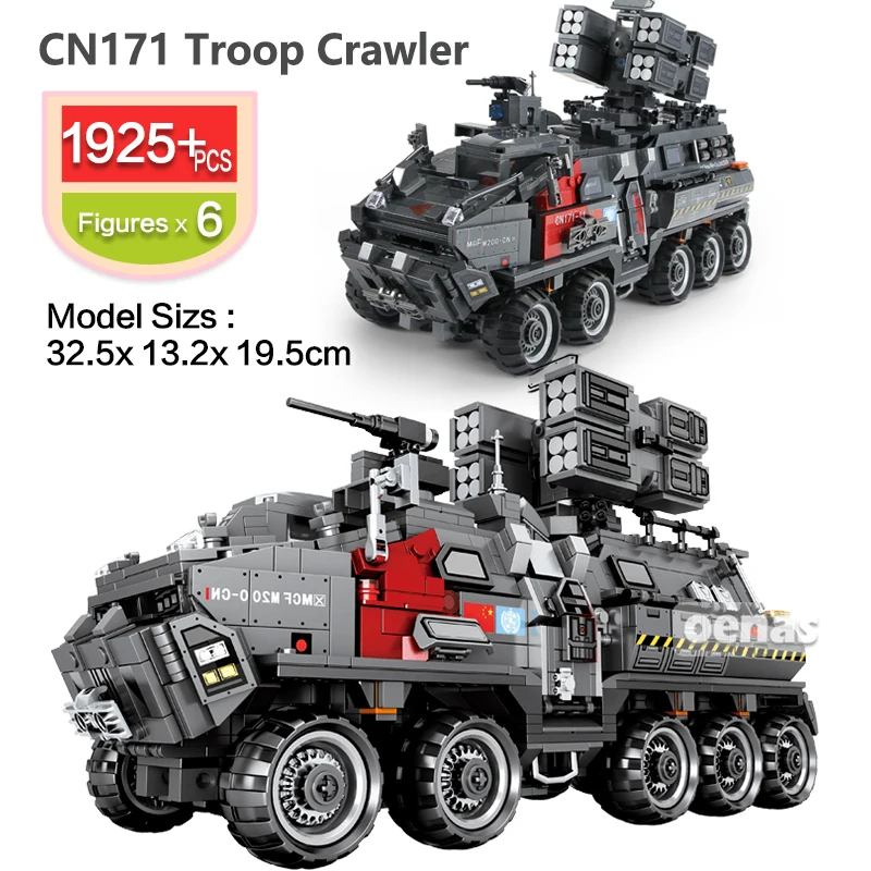 Sembo Block City Wandering Earth Carrier Car Military Tank Cargo Van Transport Truck Model Building Blocks Brick Toys For Kid