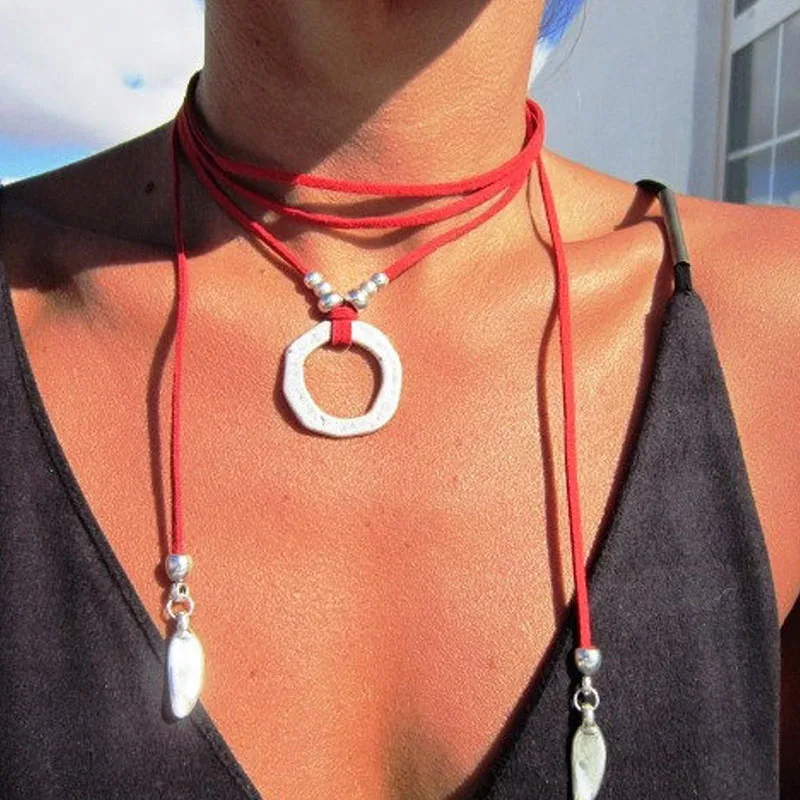 wrap necklace minimal necklace Boho jewelry bohemian jewelry hippy jewelry gypsy necklaces boho necklaces