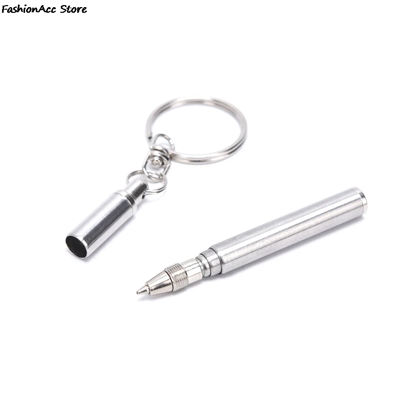 LLavero de bolígrafo telescópico de acero inoxidable, minillavero de Metal multifuncional, 1 piezas