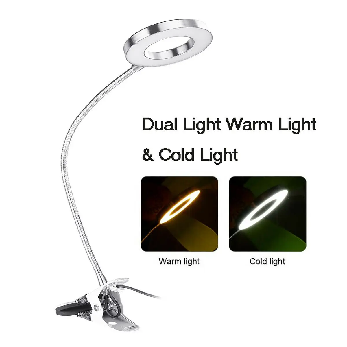 Magnifying Glass Desk Lamp 8X Magnifier Lamp Eye Protection Beauty Makeup Tattoo Light Reading LED Table Light with Clip