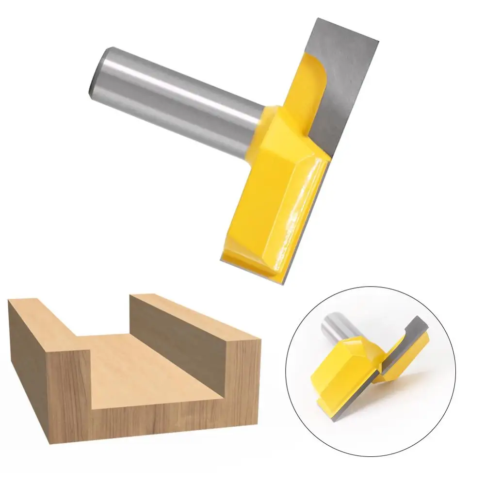 1/2” Inch 12mm Shank 2-1/4” Bottom Cleaning Router Bit (Mortising Bit, Spoil board Surfacing, Slab Flattening Woodworking Mil