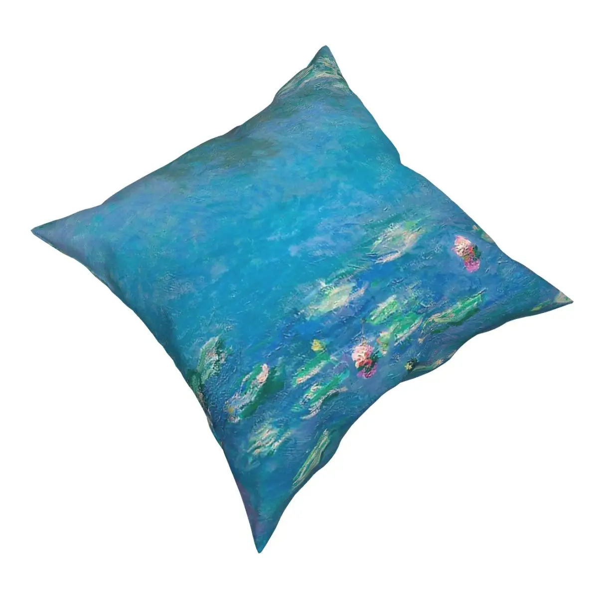 Water Lilies By Claude Monet Pillow Case Home Decor Art Painting Cushion Cover Throw Pillow for Car Double-sided Printing