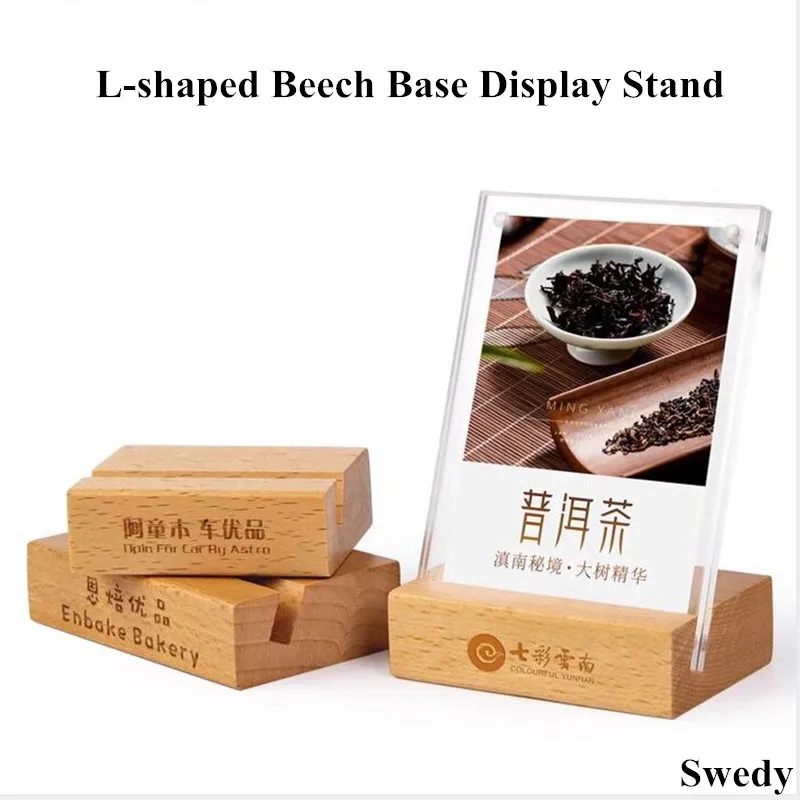 

A6 100X150MM Magnetic Acrylic Menu Sign Holder Display Stand Upright Table Hotel Conference Wood Price Label Tags Photo Frame