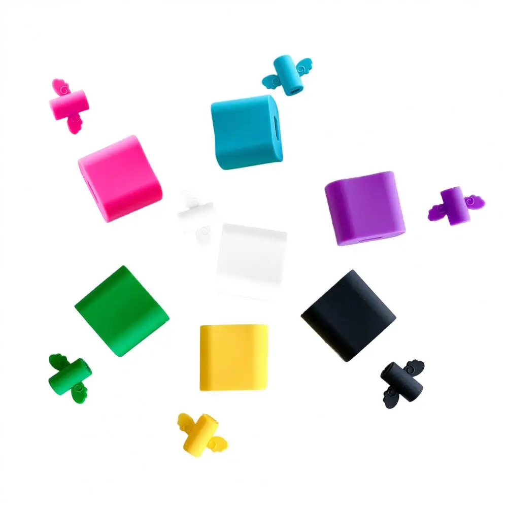 2Pcs/Set Protective Cover Soft Shockproof TPU Charger Data Cable Protector Case for iPhone