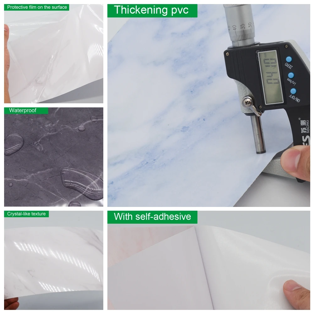 بولي ملصق جداري مقاوم للماء الذاتي لاصق الرخام خلفيات الحمام الجدار ملصق منزل تجديد الشارات wall بها بنفسك جدار الأرض ديكور