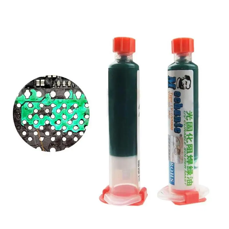 10ml Light-curing Solder Mask Paint Green Oil Pcb Bga Paste Corrosive Arcing Moisture Glue Mask Prevent Flux Uv Soldering M8Y2