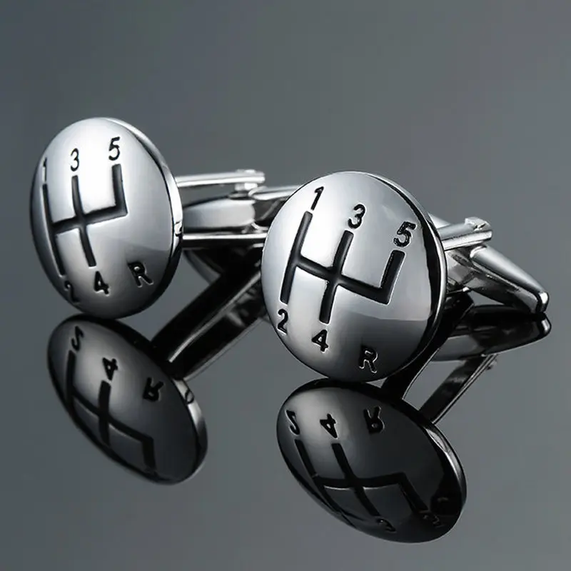 

High quality men's Cufflinks new fashion jewelry silvery gear Cufflinks men's business suit shirt button pin gift