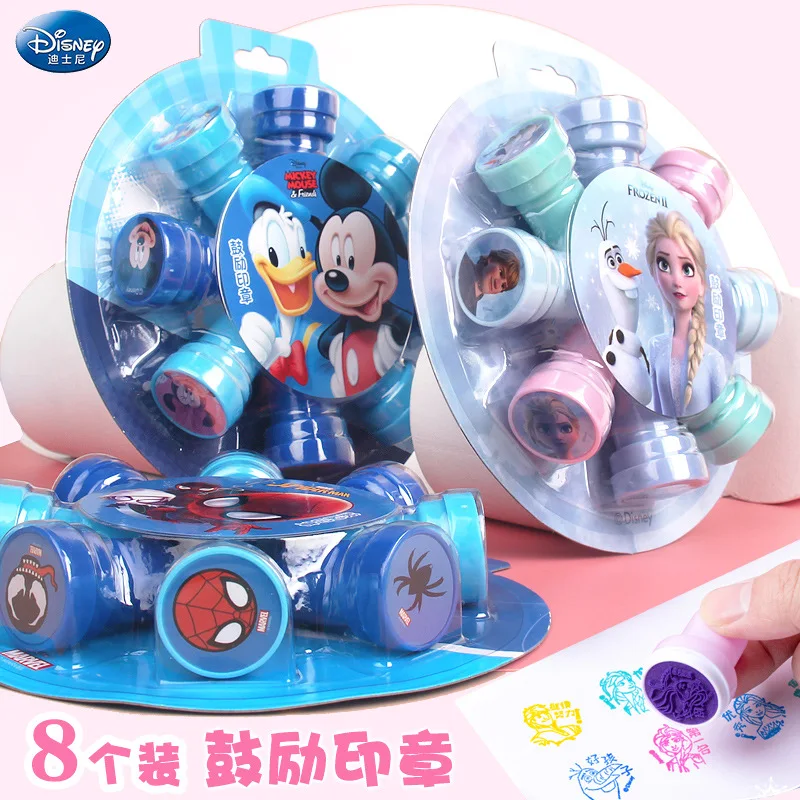 8pcs/batch Disney Encouragement Seal Teacher Office Commendation Seal Comment Cute Reward Seal Children's Seal Learning Gift