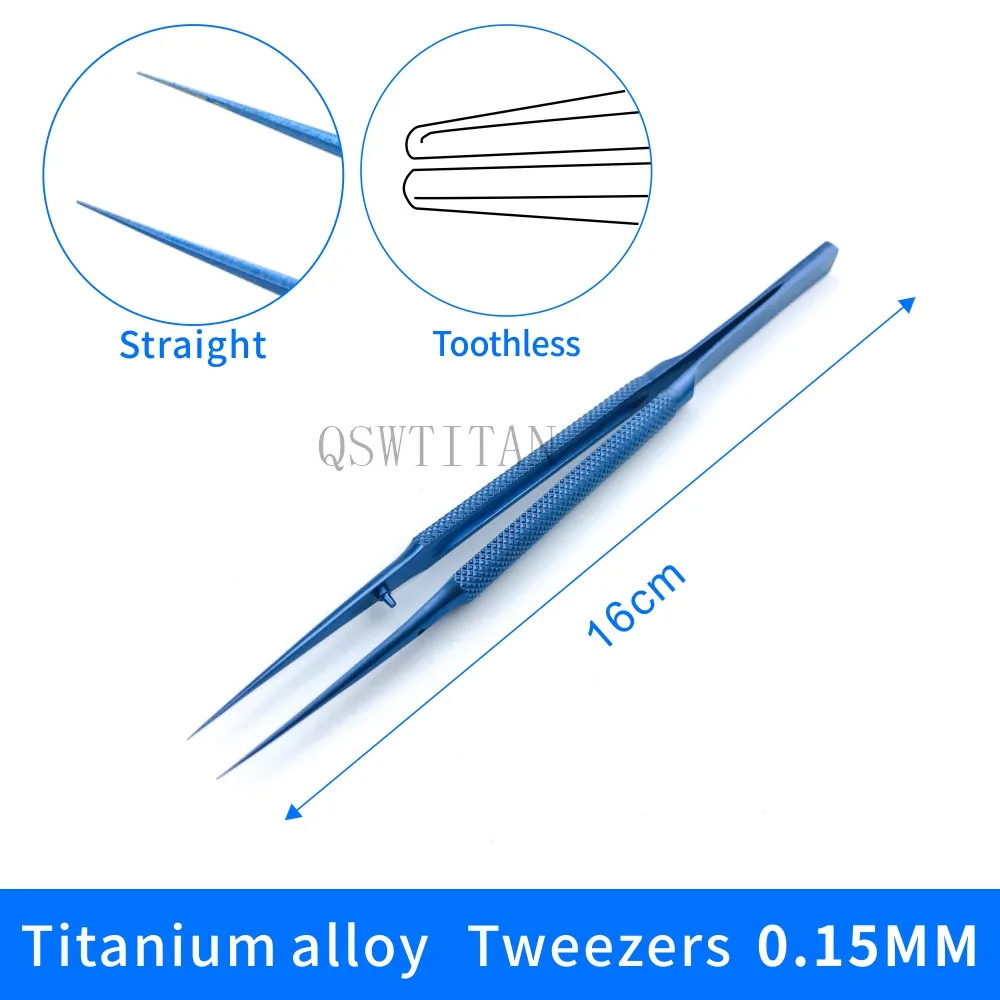 14/16CM tytanowe pęsety mikrochirurgiczne pęsety dentystyczne narzędzia do chirurgii okulistycznej