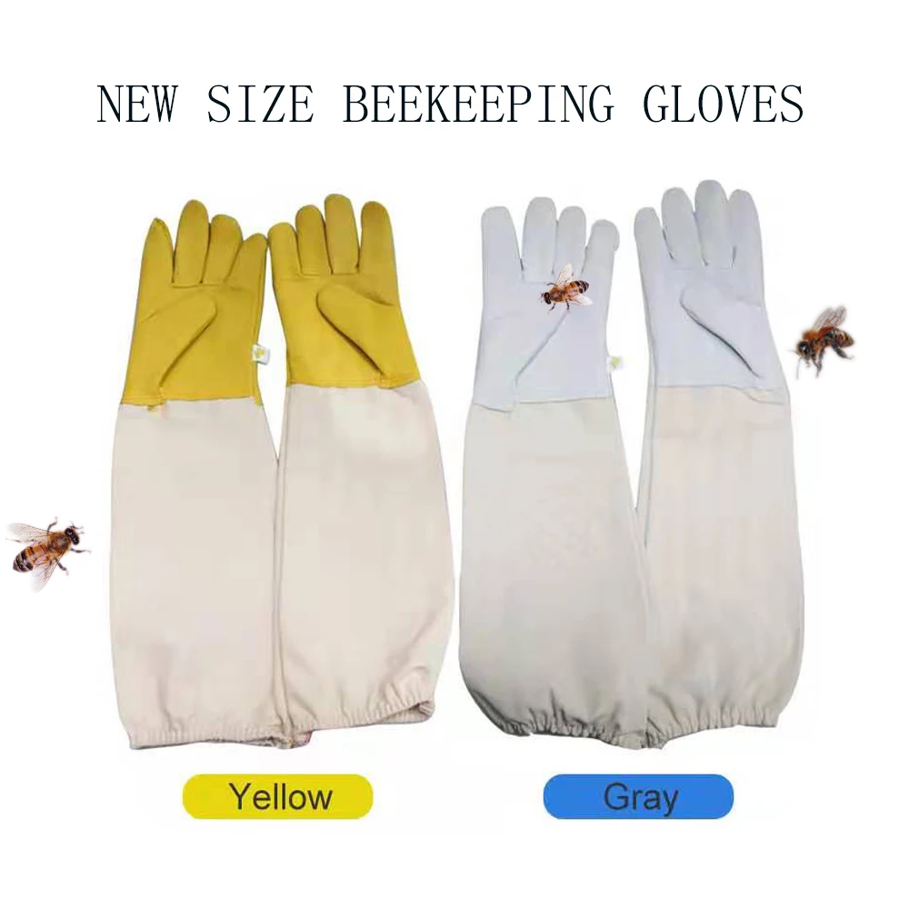 

Beekeeper Anti-bee Gloves Protective Sleeves Ventilated Sheepskin And Canvas For Apiculture Tools Beekeeping Gloves