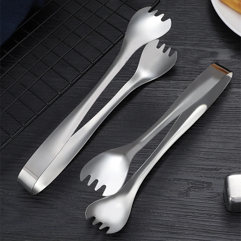 Non-Slip Stainless Steel Food Tongs Meat Salad Bread Serving Clip Dessert Cake Clamp Cooking Utensils