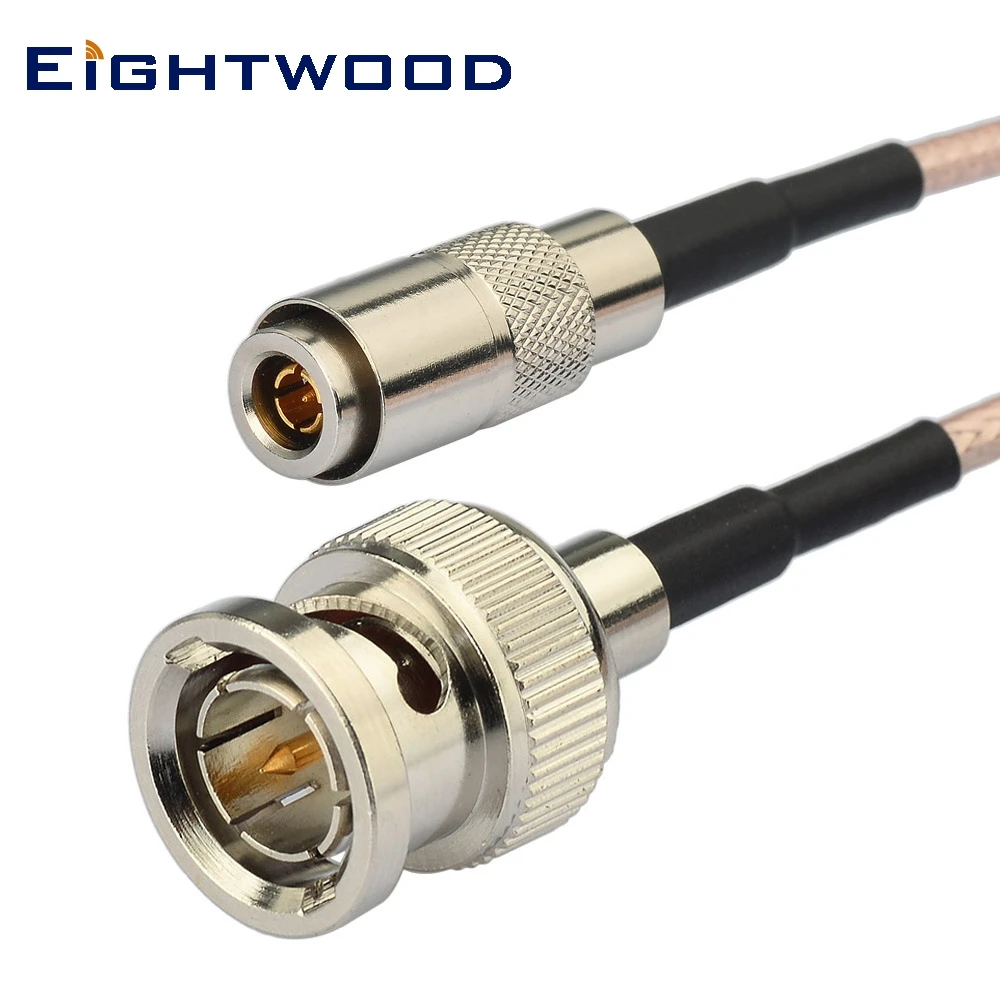 Kabel SDI Kayu Kedelapan BNC Laki-laki Ke DIN 1.0/2.3 Laki-laki 75 Ohm RG179 Coax 200Cm untuk 3G HD Blackmagic Video Membantu SDI Ke Konverter HDMI