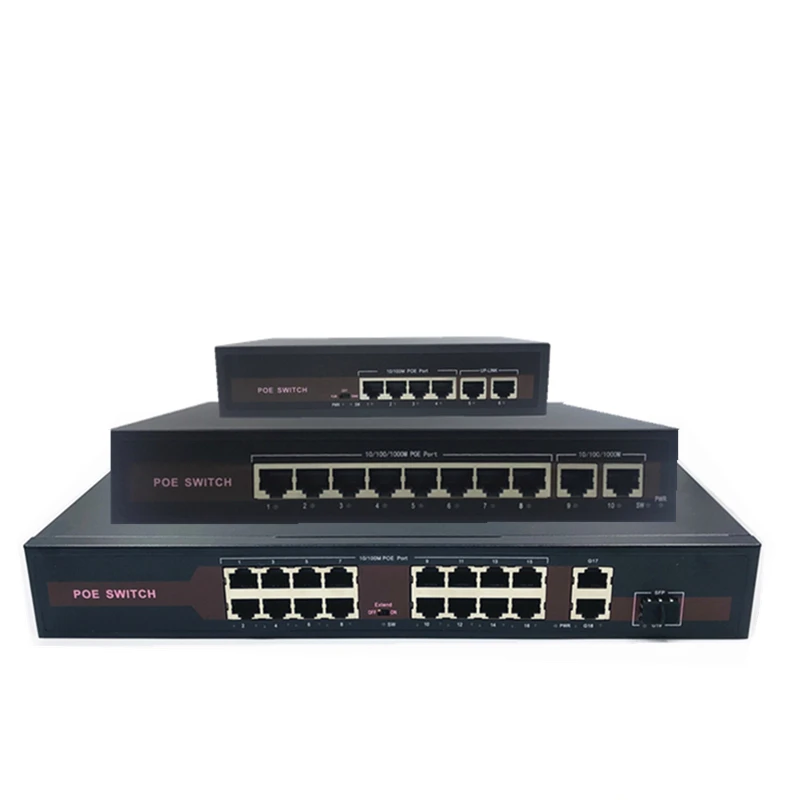 48v ethernet poe switch com 5/8/16 10/100mbps porto ieee 802.3 af/at adequado para câmera ip/sem fio ap/cctv sistema de câmera