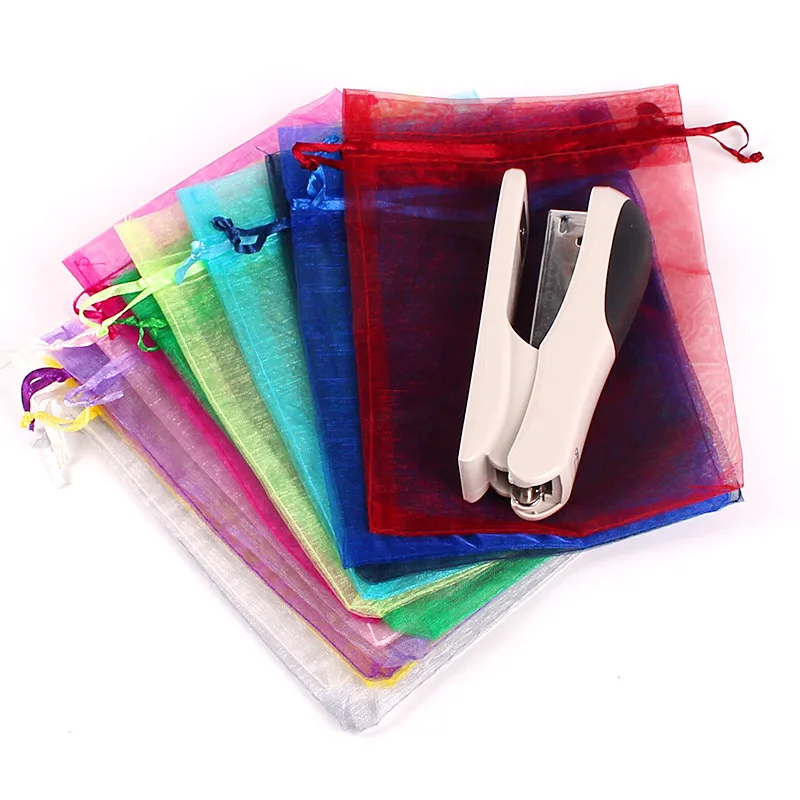 

100pcs/lot 13x18cm Drawstring Organza Bags & Pouches Wedding Party Christmas Gift Bags (Extra Cost For Printing Logo)