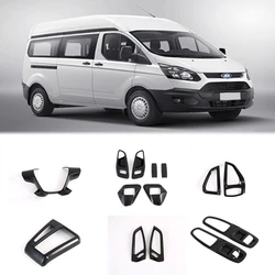 For Ford Transit 2017 & Ford  Tourneo Custom 2016  Car Interior ABS Decoration Trim Carbon fiber Drawing Accessories