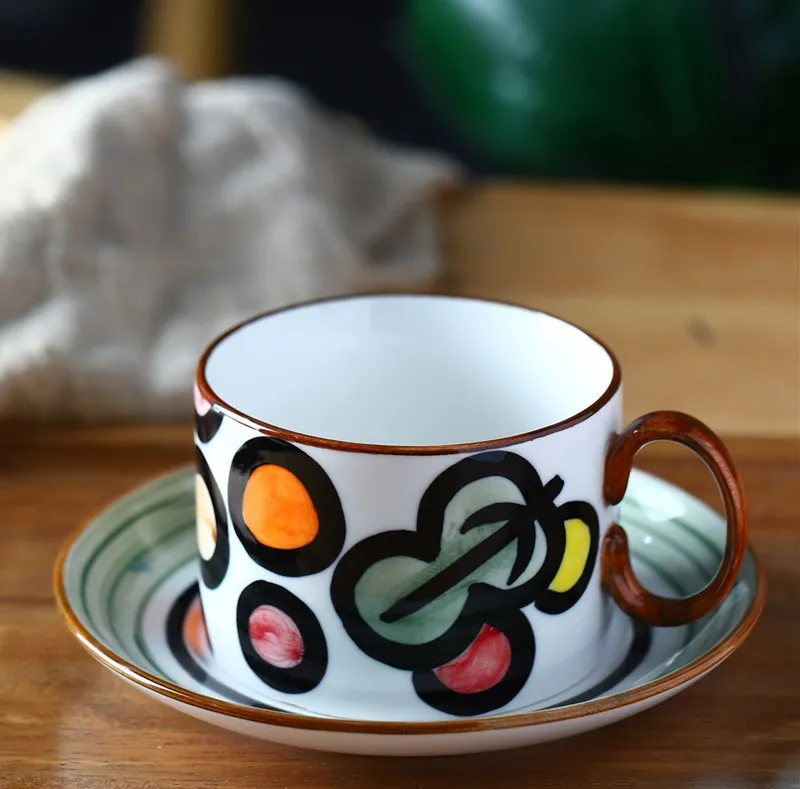 

Hand-painted underglaze new Chinese cup and saucer coffee cup and saucer high-end afternoon tea personality creativity