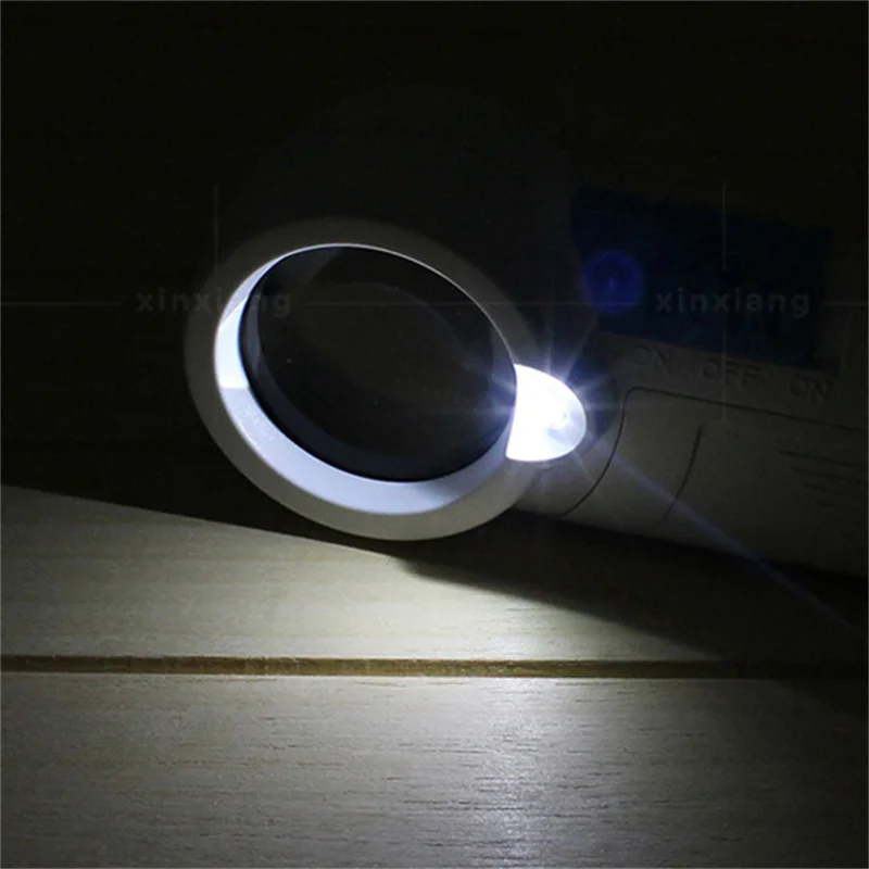12x led luz portátil alta ampliação lupa, lupa de leitura à mão, identificação de antiguidades, jóias