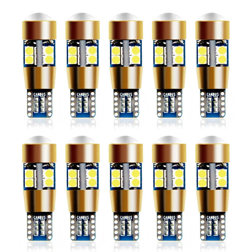 

10pcs Car Led T10 192 194 168 W5W LED Bulbs 19SMD 3030car Tail Lights DC 12V Canbus Error Free Auto Accessories Trunk Lamp