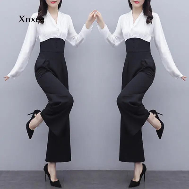 2021 Women's Office Ladies Fashion One Piece Pants Loose Wide Leg Pants Pastel Rompers Women's Jumpsuits Women