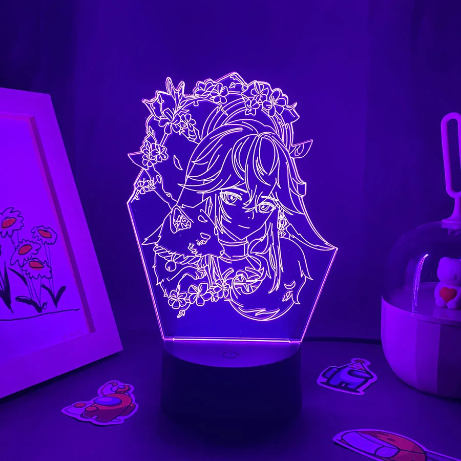 

Genshin Impact Game Figure Yae Miko 3D Night Light Led Lava Lamp Birthday Cool Gifts For Friends Gaming Room Table Manga Decor