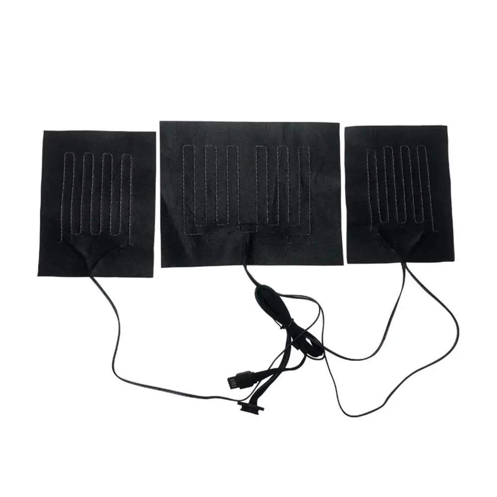 3 In 1 USB Charged Heating Pad 5V Electric Heating Sheet Adjustable Temperature Outdoor DIY Themal Heated Pad For Vest Jacket