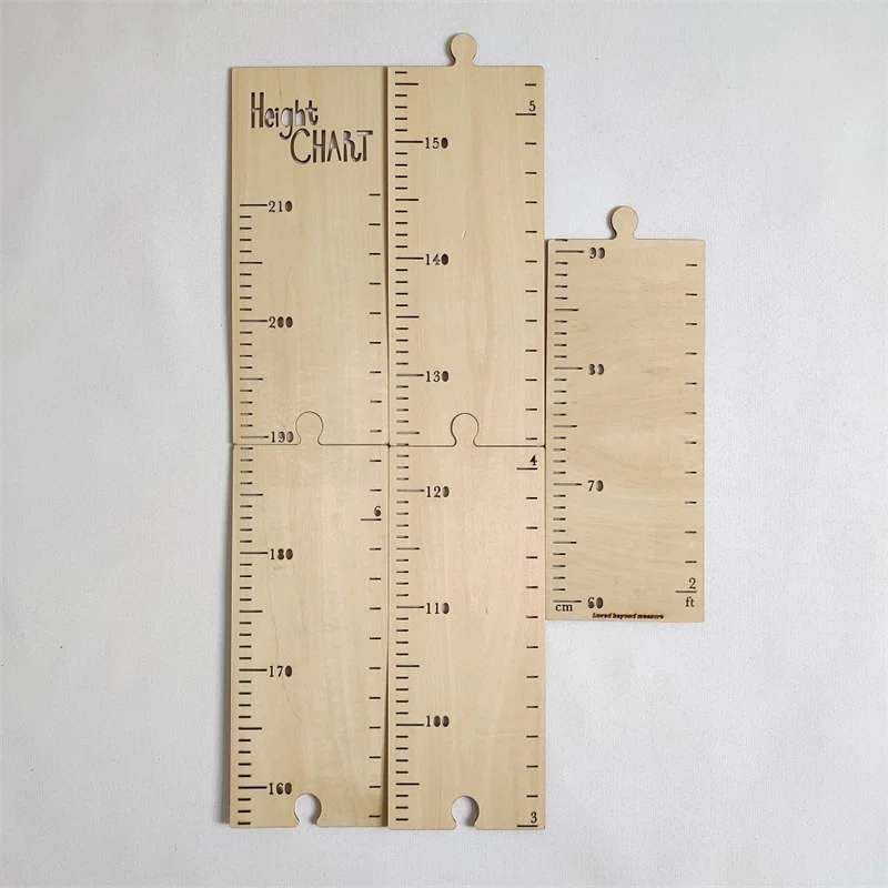 Creative Wooden Splicing Kids Height Growth Chart Ruler for Boys Girls Height Gauge Room Decor Wall Meter Measurement Stickers