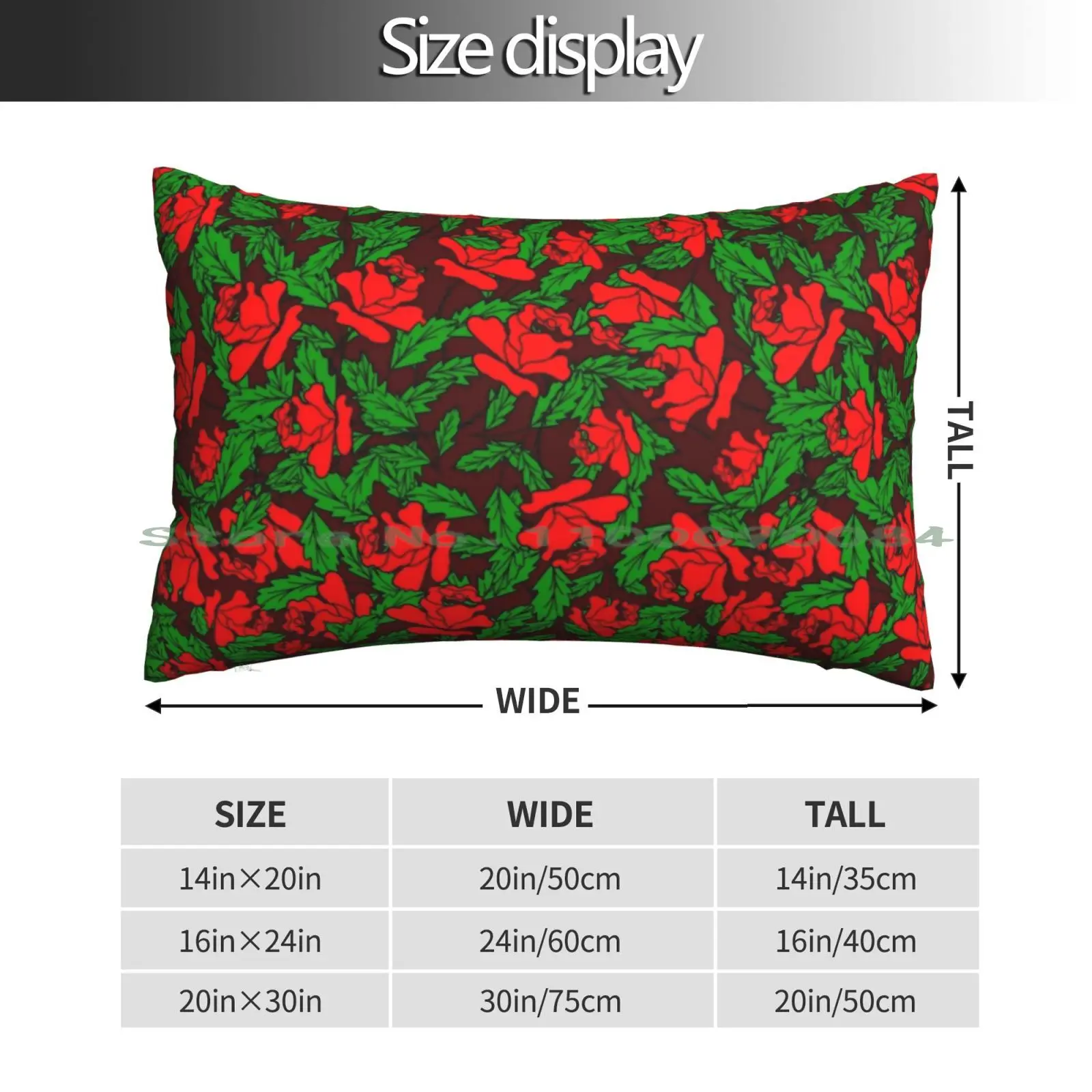 Seamless Roses Pattern Design Pillow Case 20x30 50*75 Sofa Bedroom Movie Series Horror Halloween Movie Lovers Ghost Riders