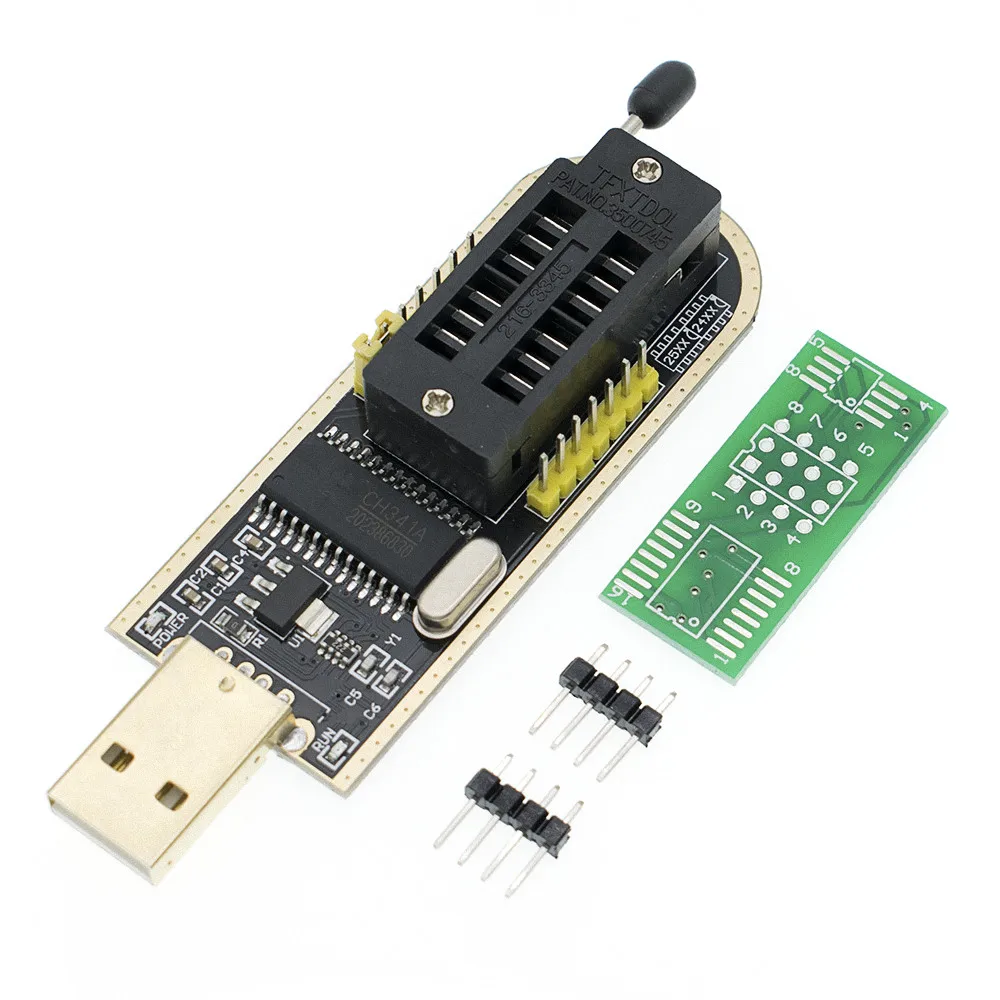 CH341A 24 25 Series EEPROM Flash BIOS USB Programmer Module + SOIC8 SOP8 Test Clip For EEPROM 93CXX / 25CXX / 24CXX