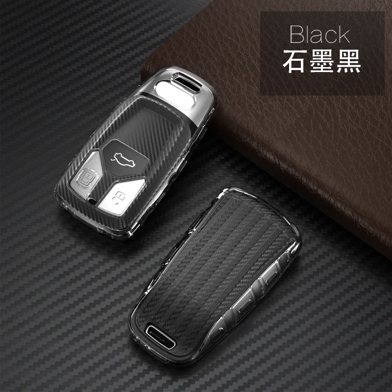 New TPU soft Car Key Cover Case Key Case For AUDI A4 B9 Q5 Q7 TT TTS 8S 2016 2017 car smart remote Car Styling