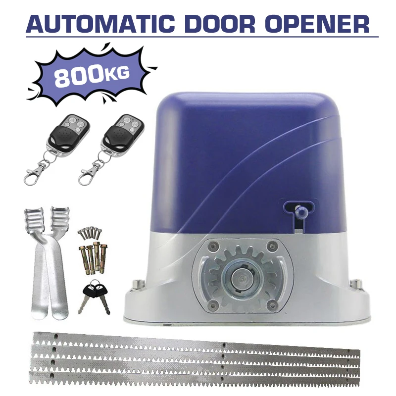 

Automatic Electric Door Opener for 800KG Sliding Gate Garage Courtyard Sliding Door Gear Drive Kit Engine with 4m Steel Racks