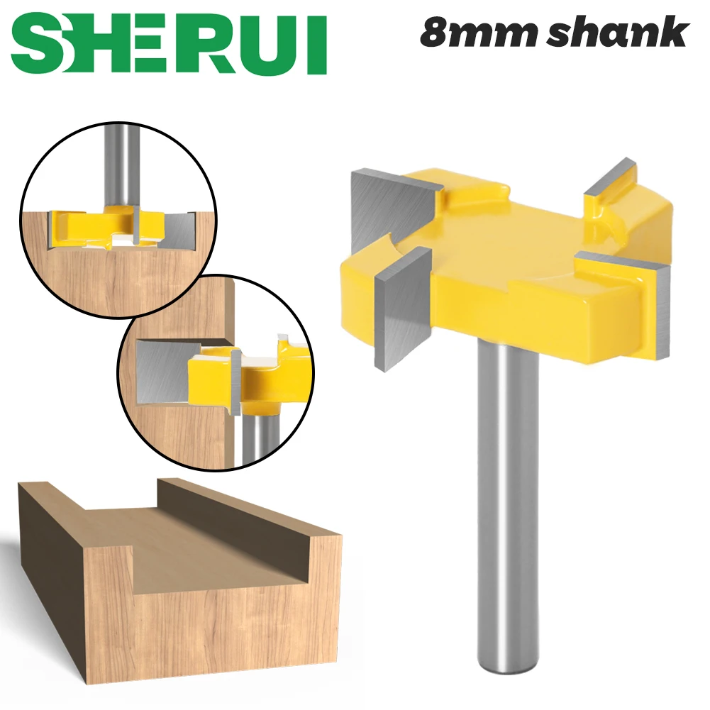 tipo t Slotting Cutter Ferramenta para Madeira Bits para Madeira Industrial Grade Fresa Edge Haste mm mm 12 mm 1pc