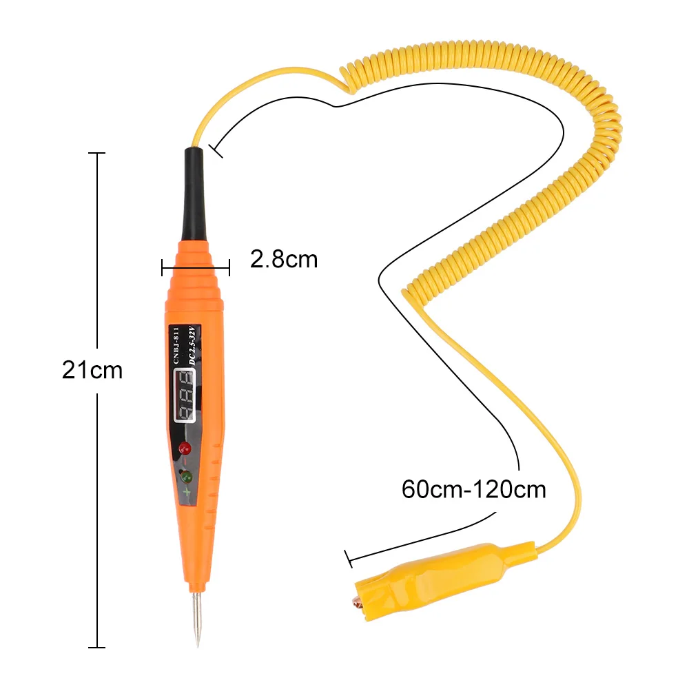 Controllo della sonda della penna di prova elettrica 24V 12V per Tester per Auto Volt strumenti diagnostici della batteria automatica rimorchio per