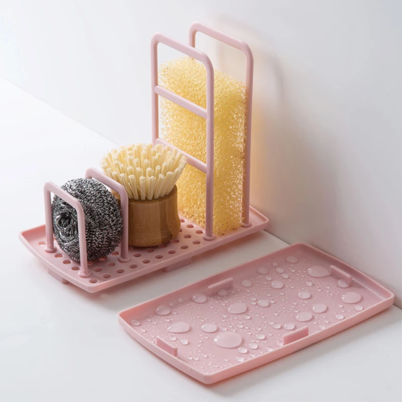 GUANYAO Dish Cloths Drain Rack Clean Sponge Holder Rag Storage Rack Kitchen Shelf Wipe rack dishwashing cloth drain rack sponge view 4