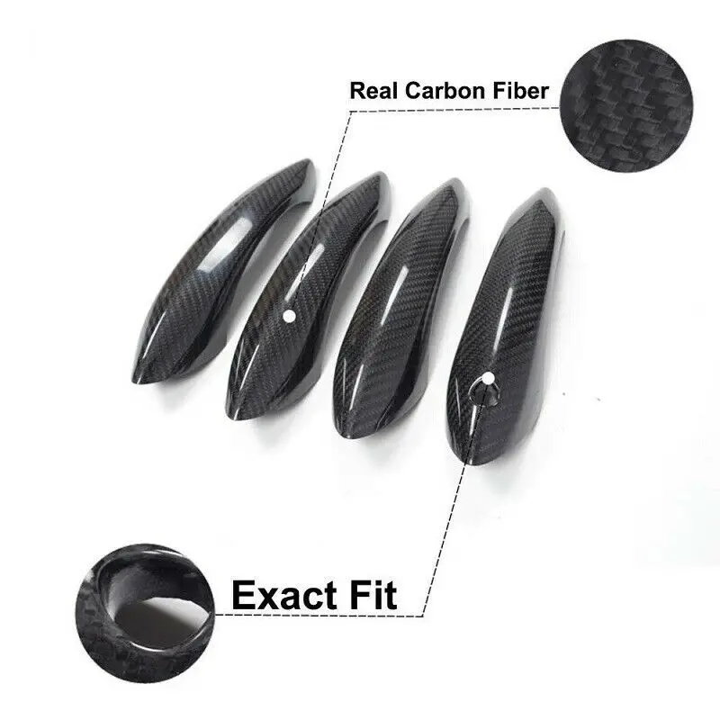 Real Carbon Fiber Car Exterior Door Handle Cover Trims External Accessories Fit For BMW F10 520i 535i GT M5 M6