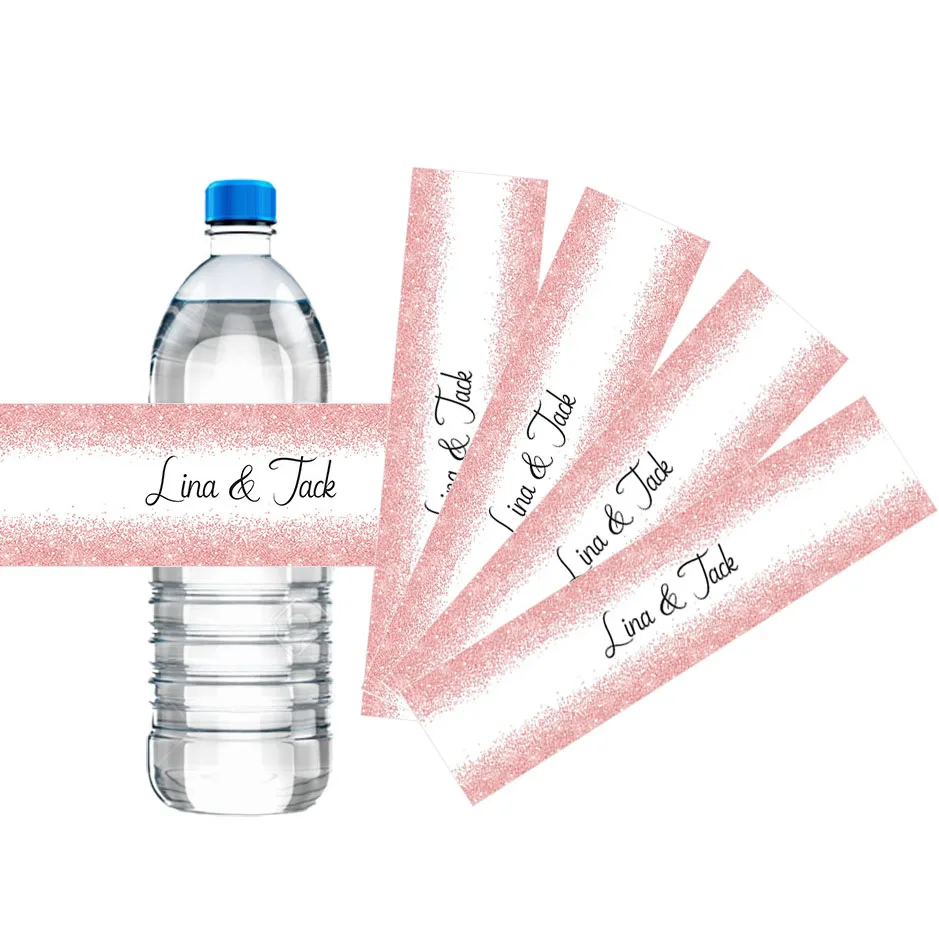 تخصيص اسم النص الفاخرة ملصقات زجاجات مياه معدنية مخصصة ملصقات استحمام الطفل أعياد الميلاد المعمودية العطل حفل زفاف زجاجة ملصقات للتسمية