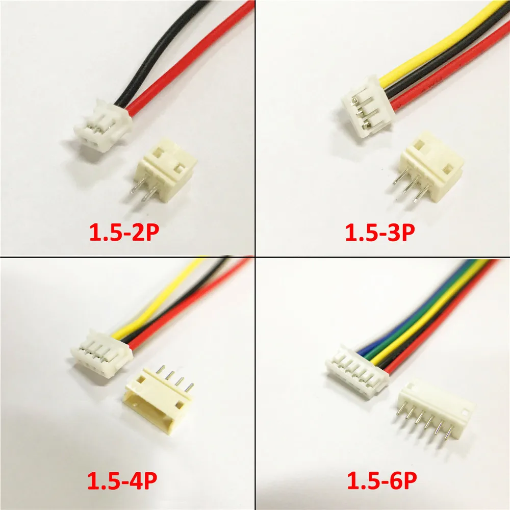 10 SETS Mini Micro ZH 1.5 2/3/4/5/6/7/8/9/10 Pin JST Connector with 150mm length Wires Cables