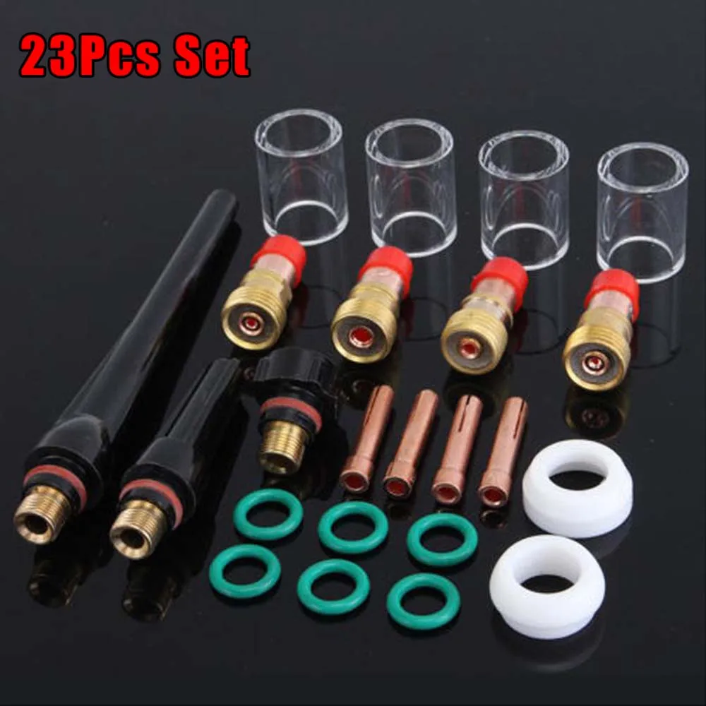 23pcs/Set TIG Welding Torch Collet Gas Lens Kit For SP WP-17 WP-18 WP-26 Welding Accessories 572942