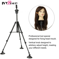 Wig Stand Tripod Adjustable Wig Head Stand For Mannequin Hairdressing Training Head Durable Tripod With Suckers For Home Salon