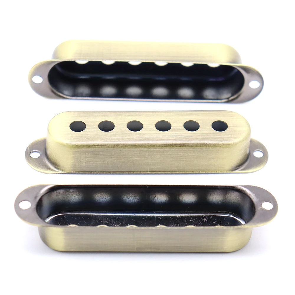 3 pcs Brass Electric Guitar Single Pickup Covers 48mm/50mm/52mm for ST SQ Guitar Accessories Parts Bronze/Red Copper