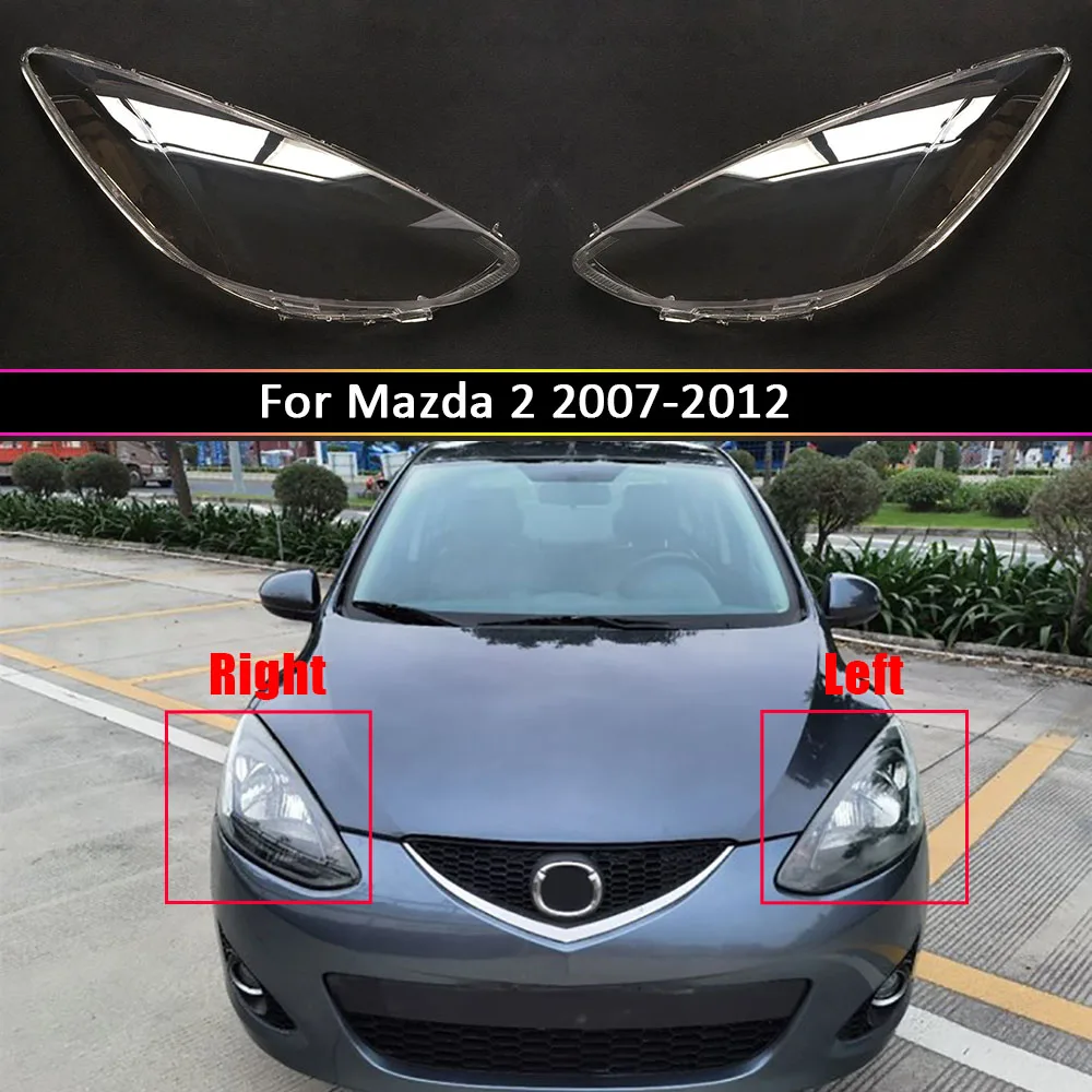 

Car Auto Lamp Case Headlamp Front Glass Lens For Mazda 2 2007-2012 Replacement Lampshade Shell Cover