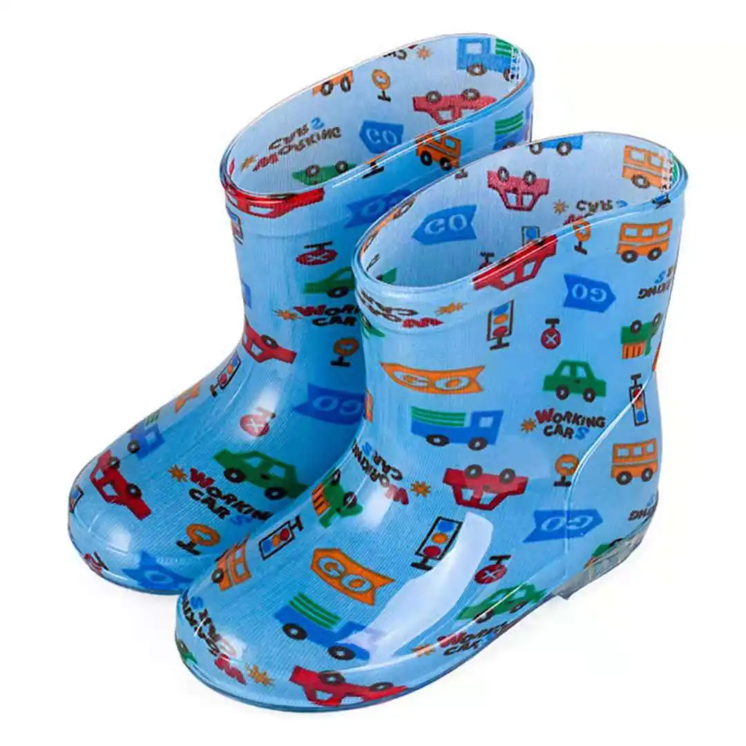 Kids Rubber Rain Boots Girls Water Shoes Rainbow Waterproof Shoes for Children Boys Rain Shoes OLOME PVC Toddler Rain Boots